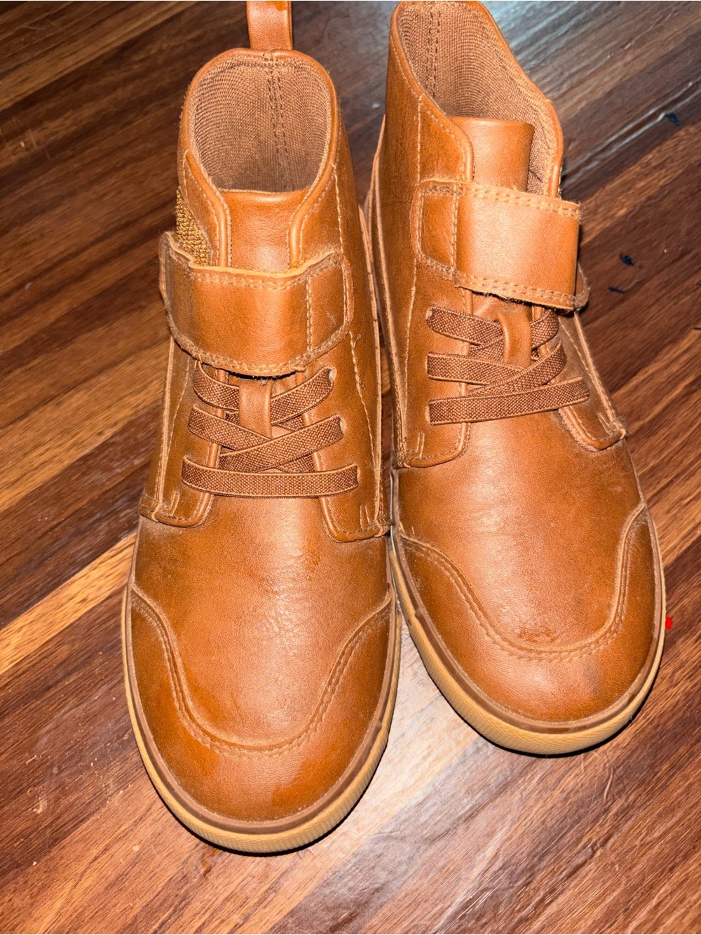 wonder nation Boys Tan Brown High Top Dress Shoes